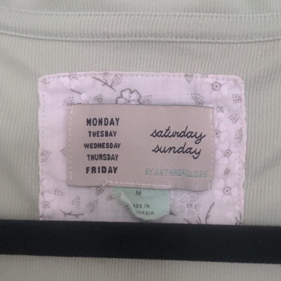 Anthro | Saturday Sunday Green Blouse - M - Picture 3 of 5